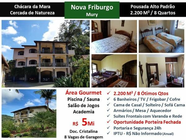 Pousada Nova Friburgo Mury Chacara da Mara 2200M²