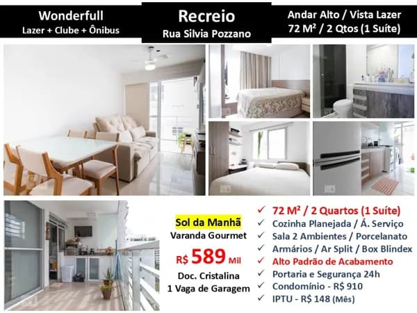Apto Recreio Zico Wonderfull 72M²