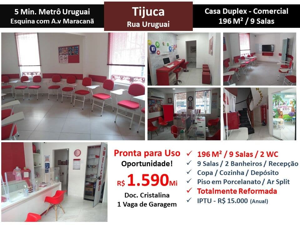 Casa Tijuca Uruguai 196M²
