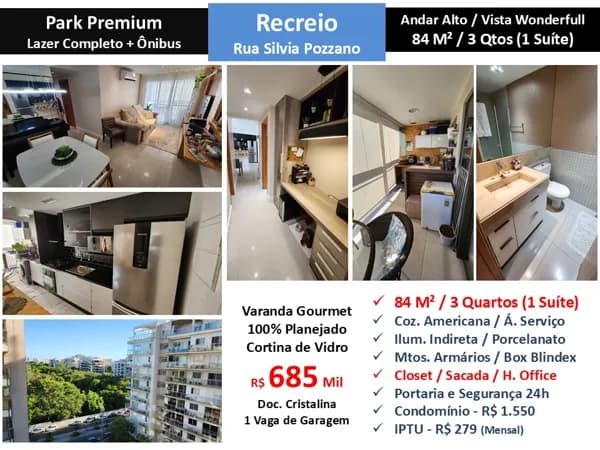 Apto Recreio Zico Park Premium 84M² 16