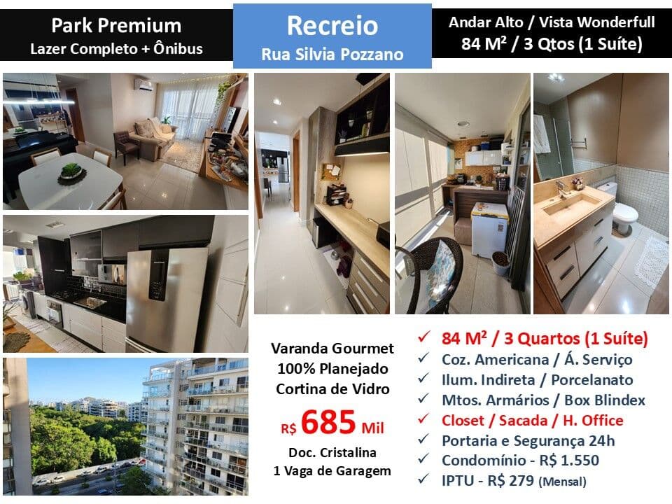 Apto Recreio Zico Park Premium 84M² 16