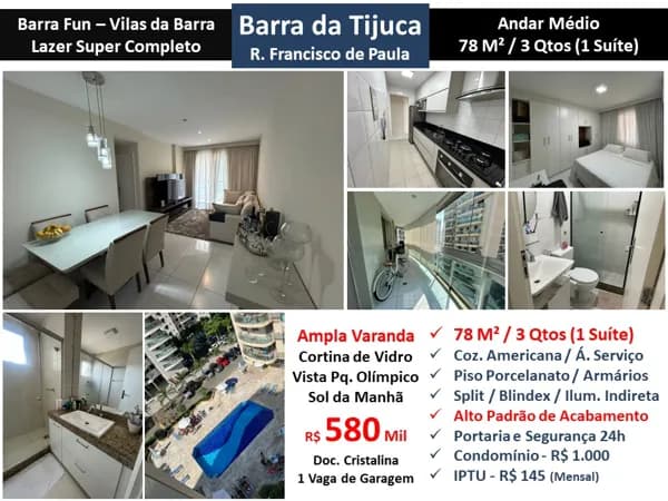Apto Barra da Tijuca Curicica Barra Fun 78M² 7