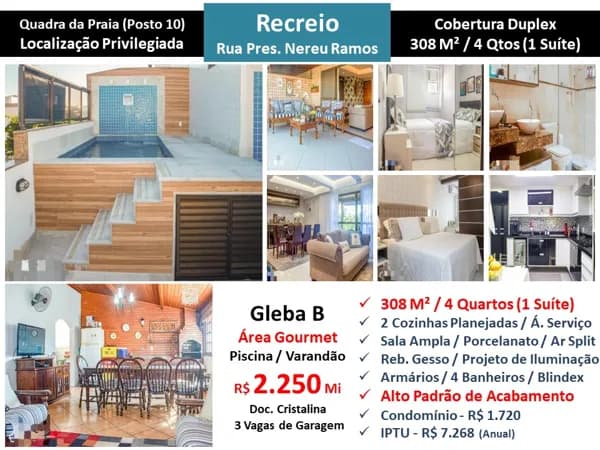 Cob Recreio Gleba B Praia Nereu Ramos 308M²