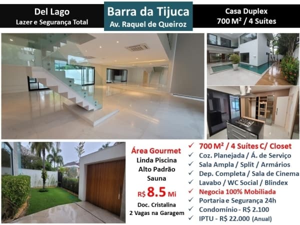 Casa Barra da Tijuca Del Lago 700M²