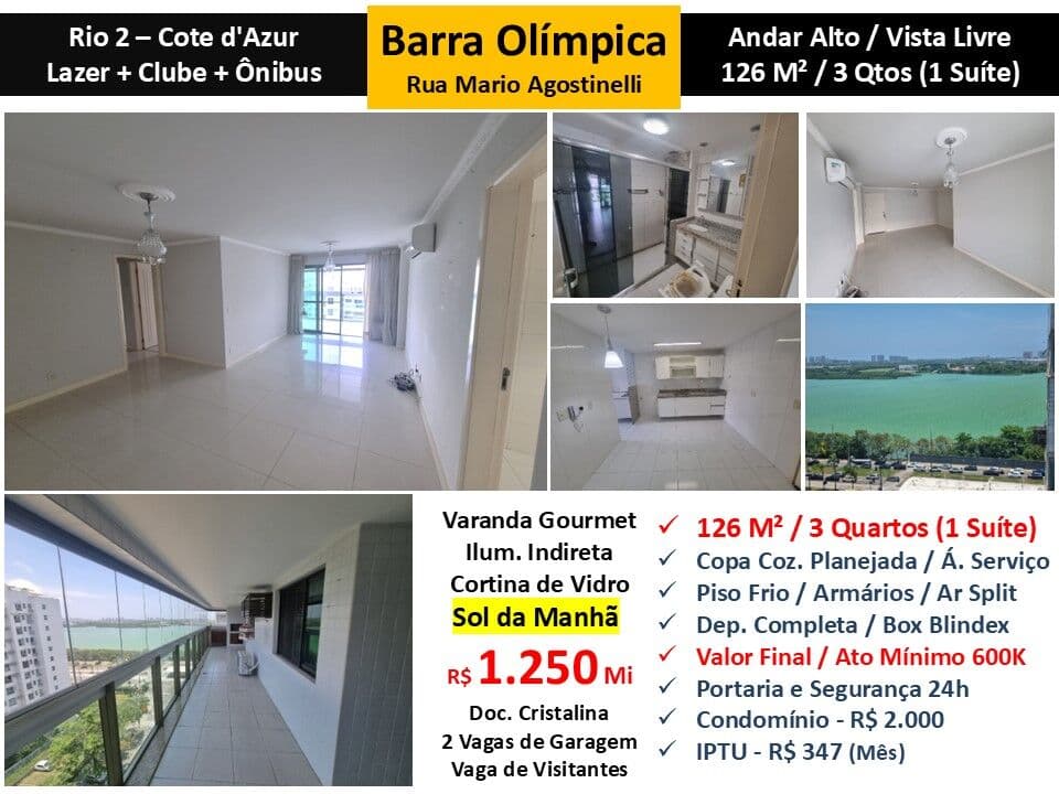 Apto Barra Olímpica Rio 2 Cotê D Azur 126M²