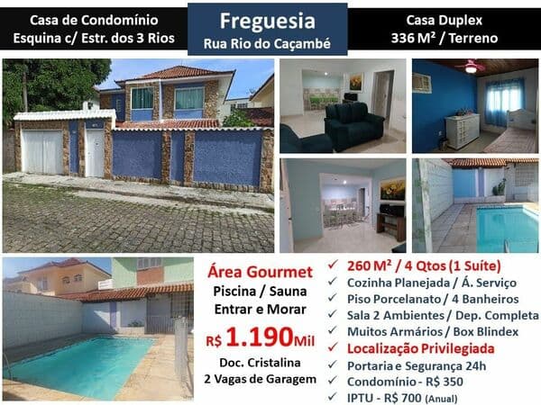 Casa JPA Freguesia Rio do Caçambé 260M²