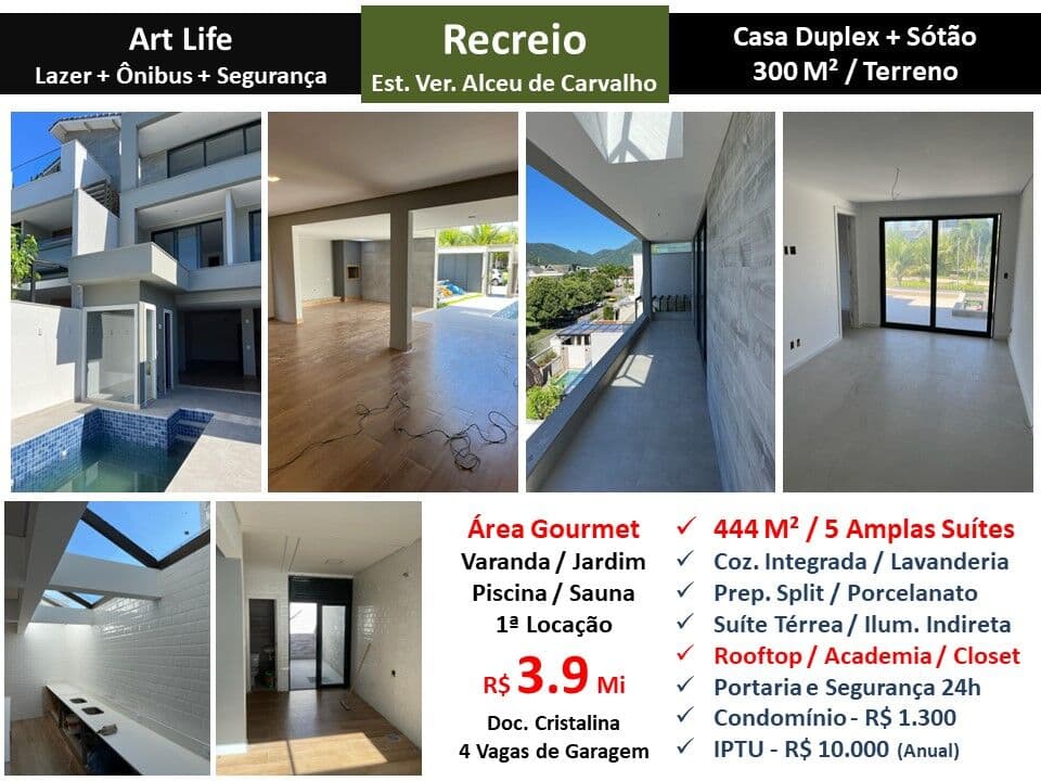 Casa Recreio Art Life 444M²