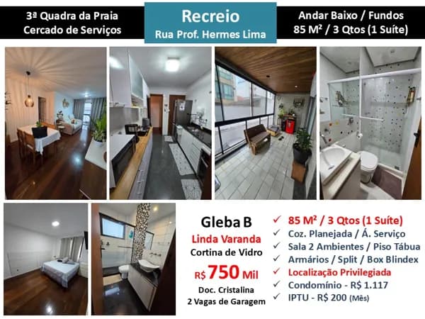Apto Recreio Gleba B Praia Hermes de Lima 85M² 2