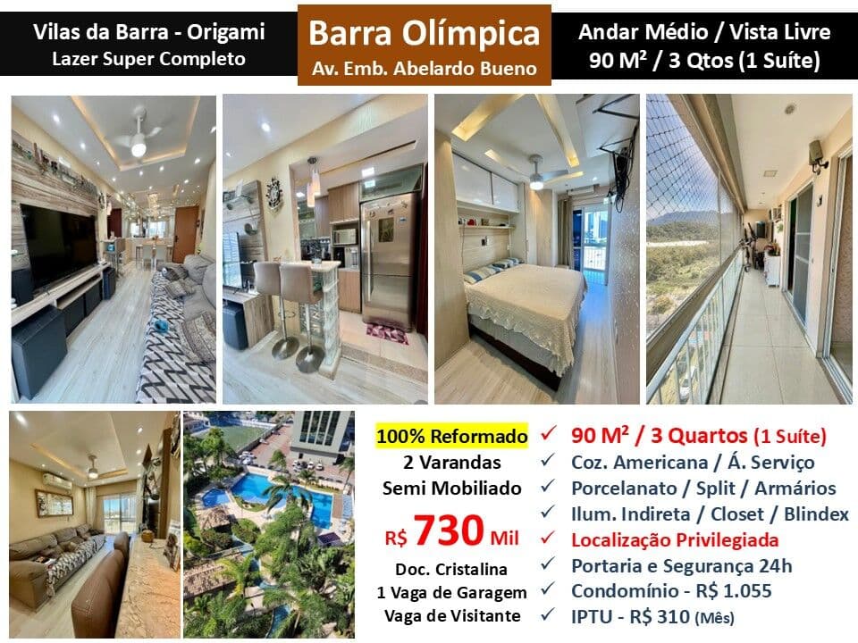 Apto Barra Olímpica Origami 90M²