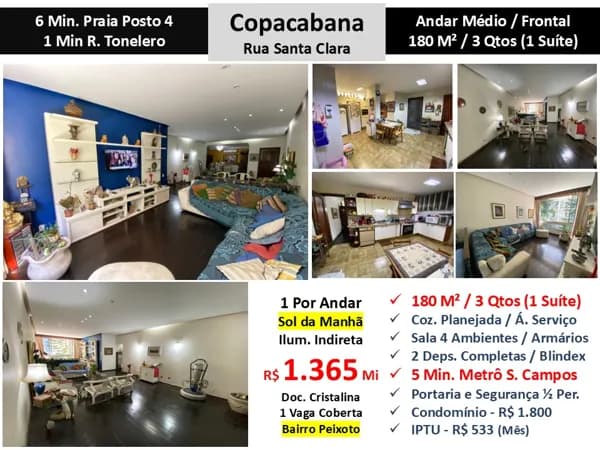 Apto Copacabana Santa Clara 180M² 2