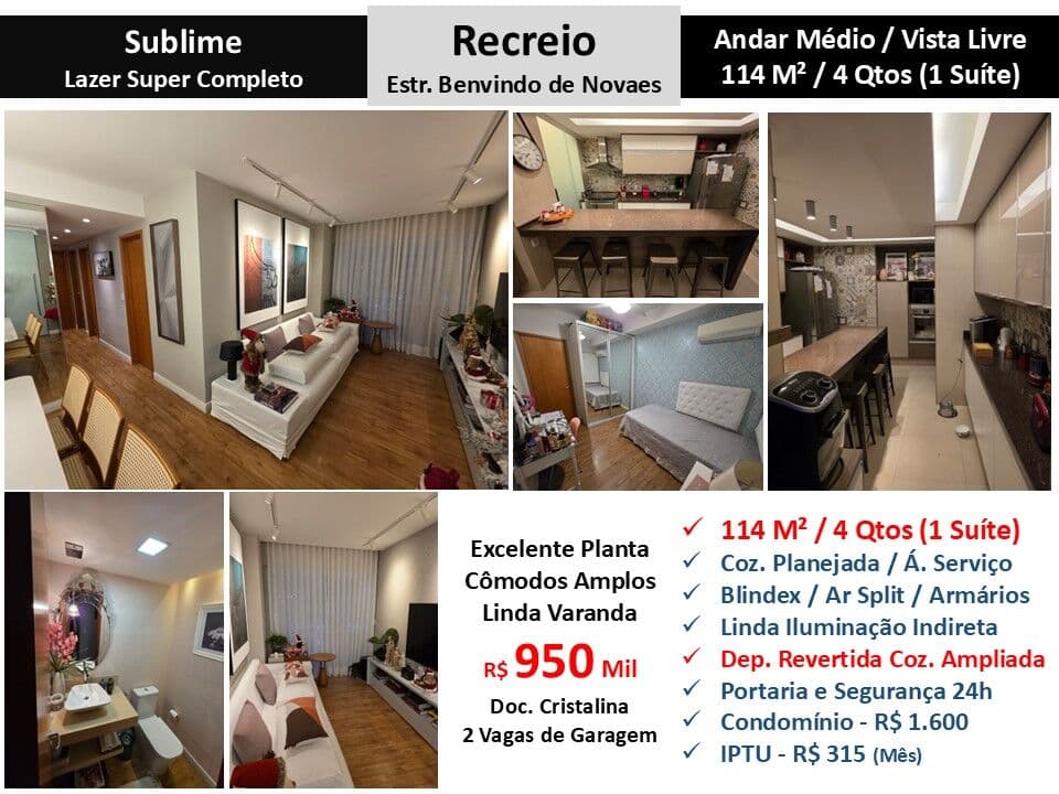 Apto Recreio Sublime 114M²