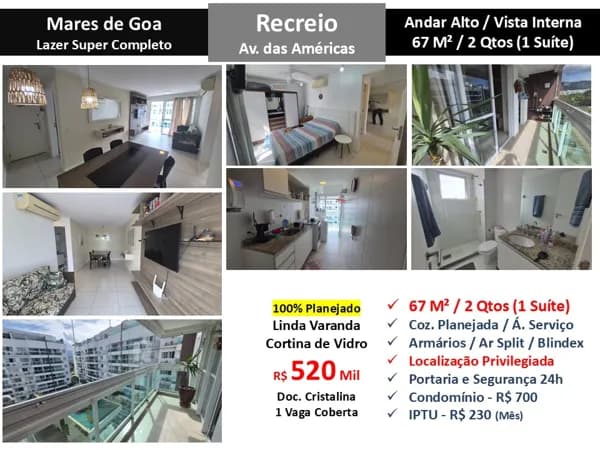 Apto Recreio Mares de Goa 67M²