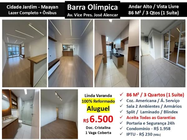 Apto Barra Olímpica Cidade Jardim Maayan 86M²