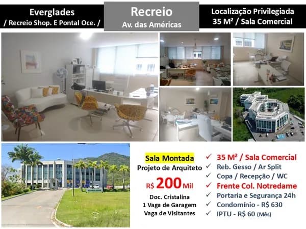 Sala Recreio Everglades 35M²