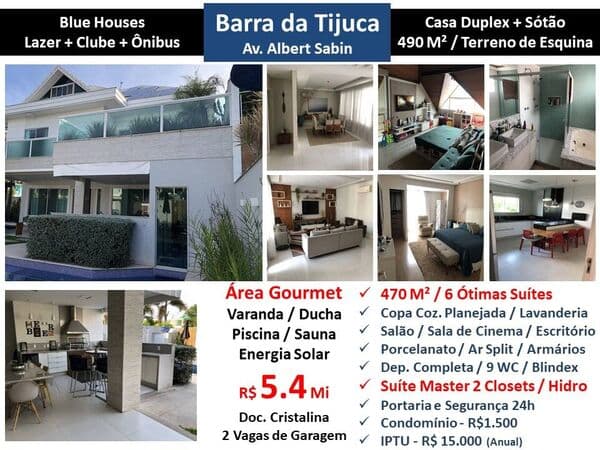 Casa Barra da Tijuca Blue Houses 470M²