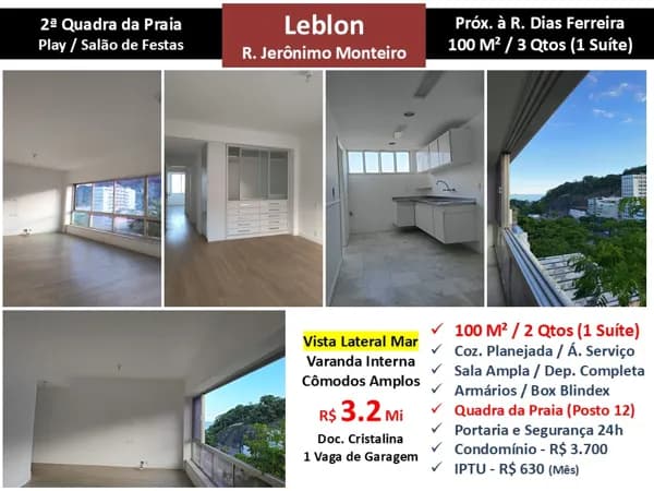 Apto Leblon Jerônimo Monteiro 100M²
