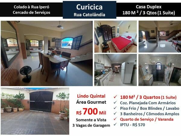 Casa JPA Curicica Catolândia 180M²