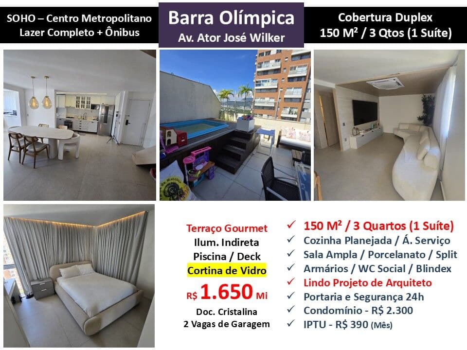 Cob Barra Olímpica Soho Centro Metropolitano 150M²