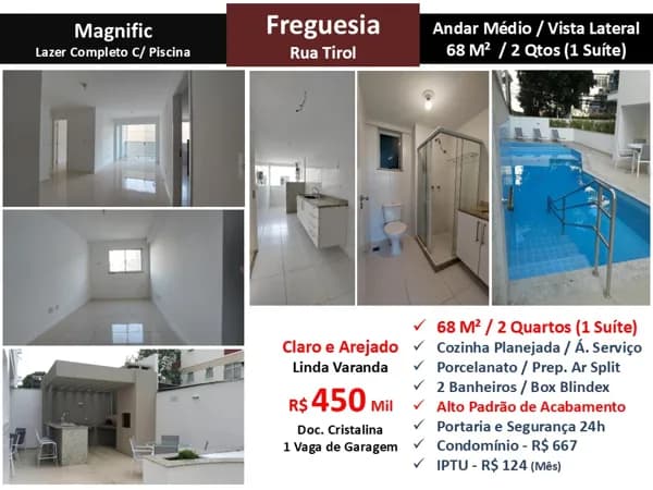 Apto JPA Freguesia Tirol Magnific 68M²