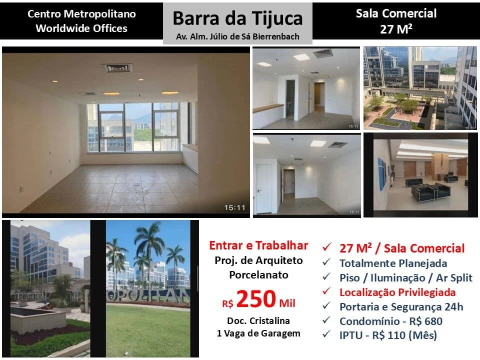 Sala Barra da Tijuca Worldwide 27M²