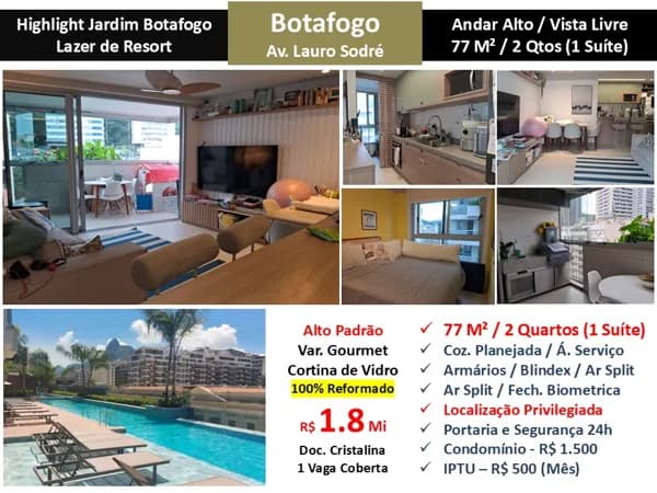 Apto Botafogo Highlight Jardim Botafogo 77M²