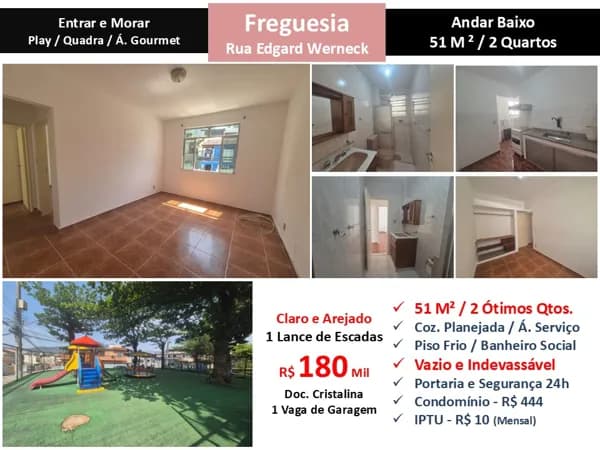 Apto JPA Freguesia Edgard Werneck 51M²