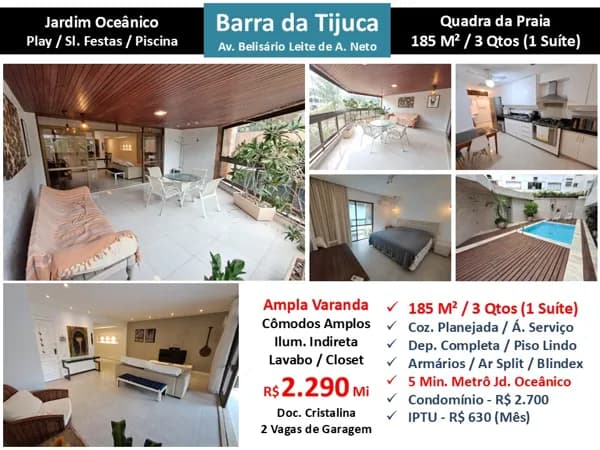 Apto Barra da Tijuca JO Belisário Neto 185M²