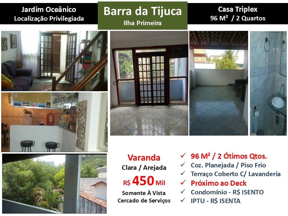 Casa Barra da Tijuca Ilha da Gigóia Primeira 96M²