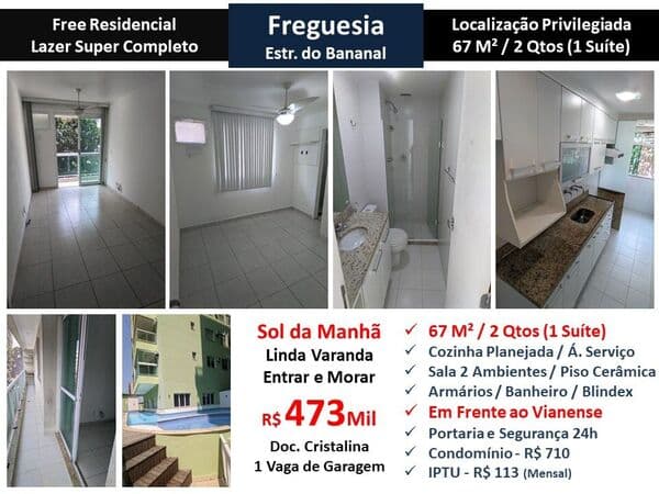 Apto JPA Freguesia Free 67M² 2