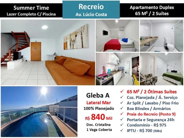 Apto Recreio Praia Summer Time 65M²