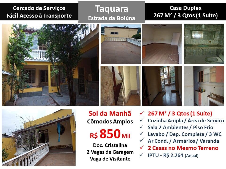 Casa JPA Taquara Boiúna 267M²
