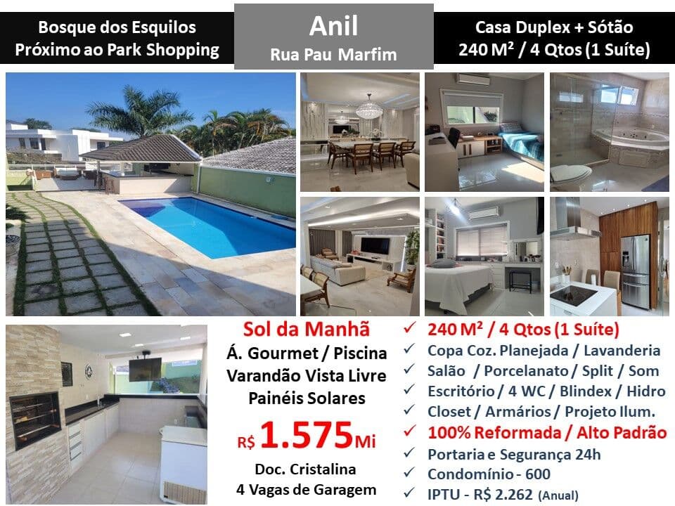 Casa JPA Anil Bosque dos Esquilos 240M²