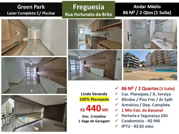 Apto JPA Freguesia Fortunato de Brito Green Park 86M²