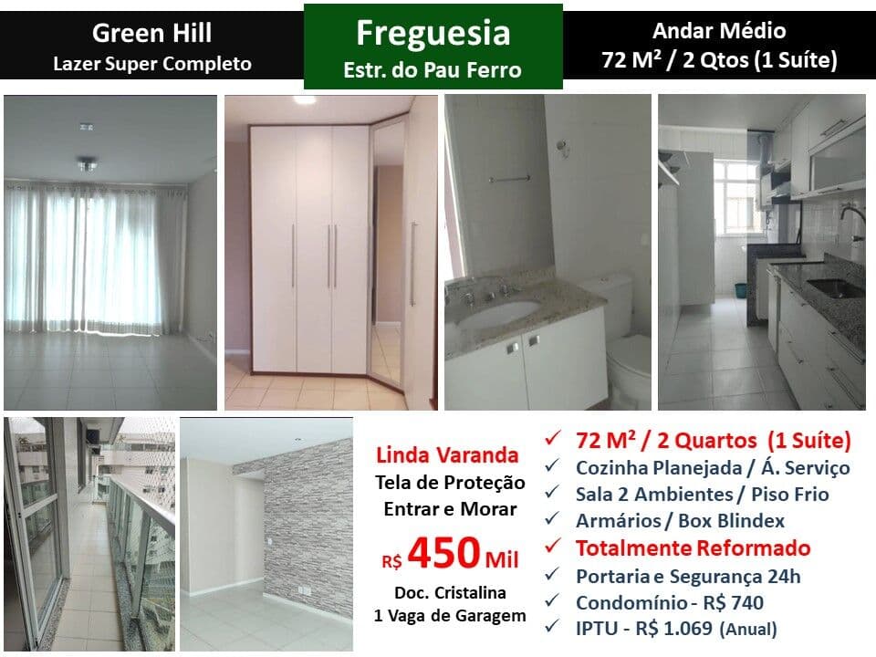Apto JPA Freguesia Green Hill 72M²