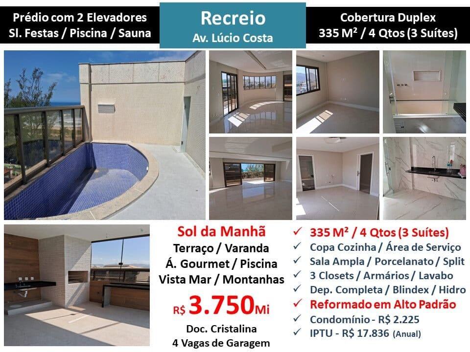 Cob Recreio Praia Lucio Costa 335M²