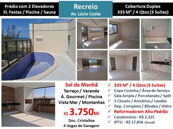 Cob Recreio Praia Lucio Costa 335M²