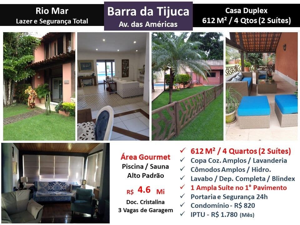 Casa Barra da Tijuca Rio Mar 612M²