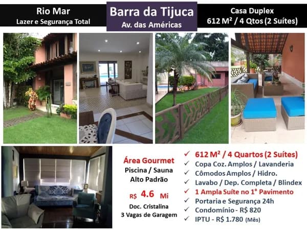 Casa Barra da Tijuca Rio Mar 612M²