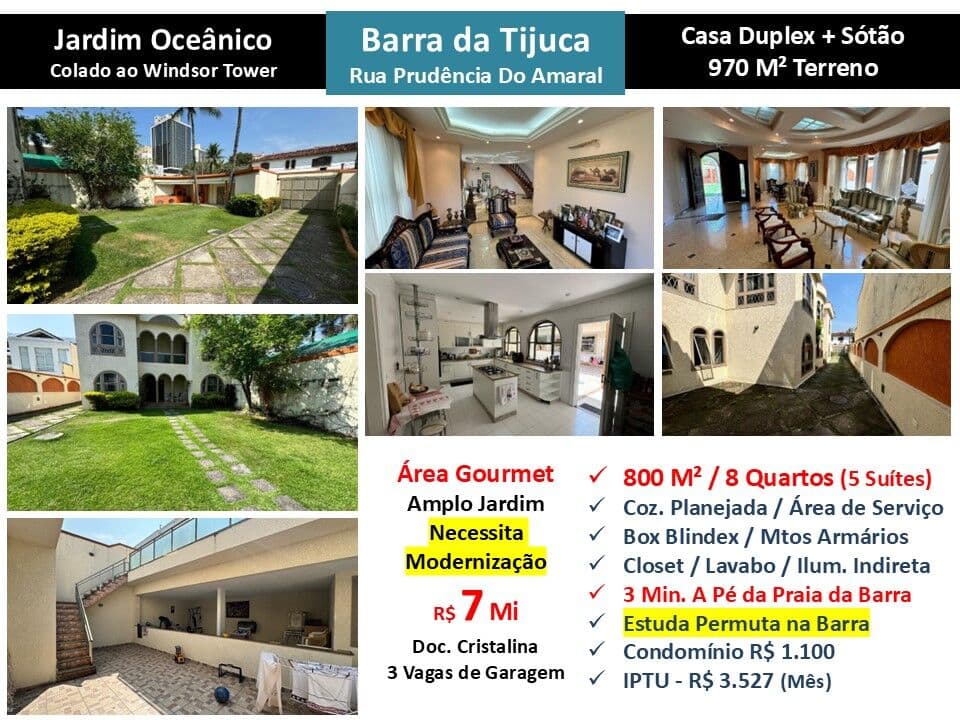 Casa Barra da Tijuca JO Prudência Do Amaral 800M²