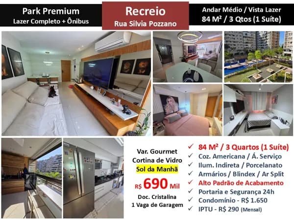 Apto Recreio Zico Park Premium 84M² 17