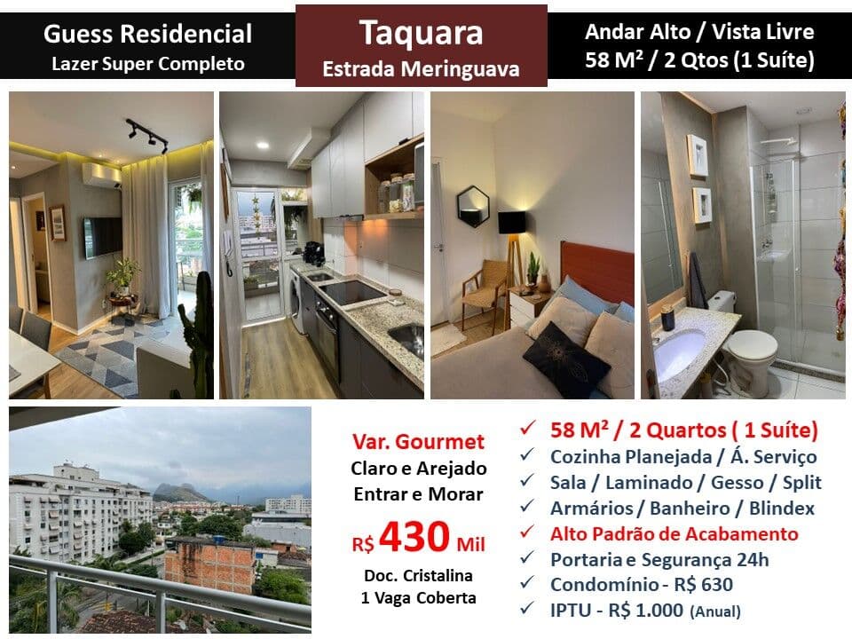 Apto JPA Taquara Meringuava Guess 58M²