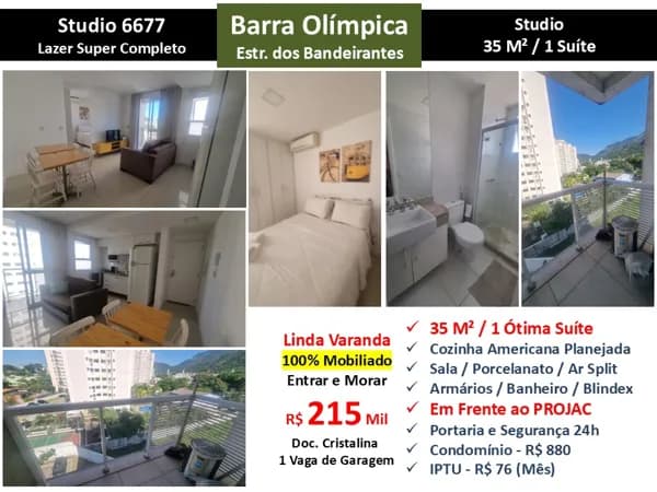 Apto Barra Olímpica Studio 6677 35M²