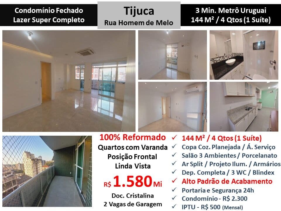 Apto Tijuca Homem de Melo 144M² 2