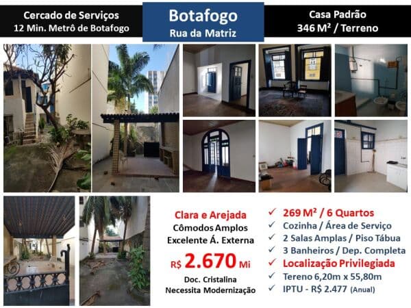 Casa Botafogo Rua da Matriz 269M²