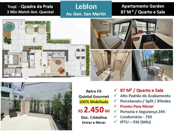 Apto Leblon San Martin Tropi 87M² Garden
