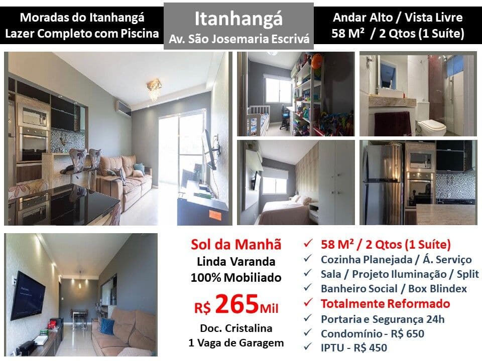 Apto Barra da Tijuca Itanhangá Moradas do Itanhangá 58M²