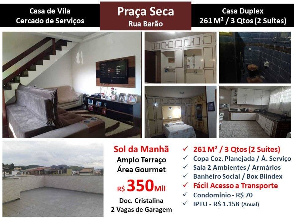 Casa JPA Praça Seca Barao 261M²