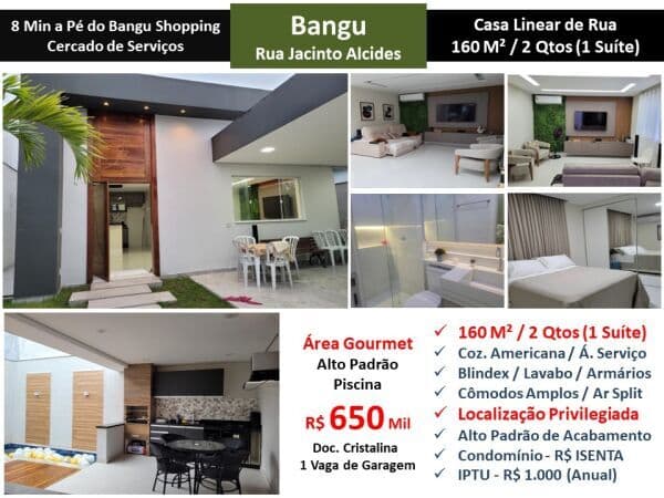 Casa Bangu Jacinto Alcides 160M² Linear