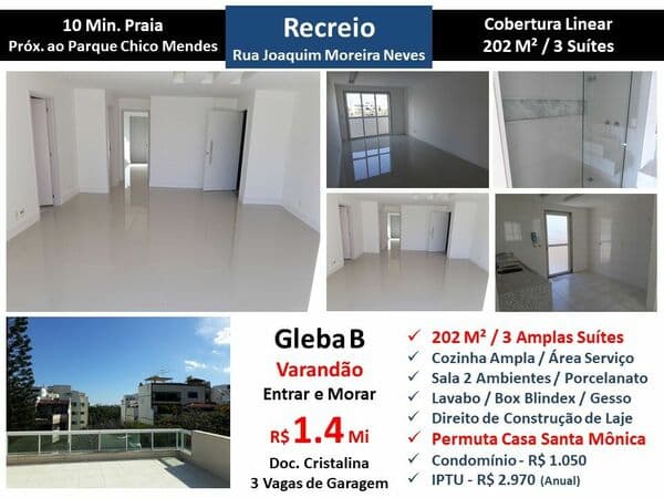 Cob Recreio Gleba B Joaquim Moreira Neves 202M² Linear