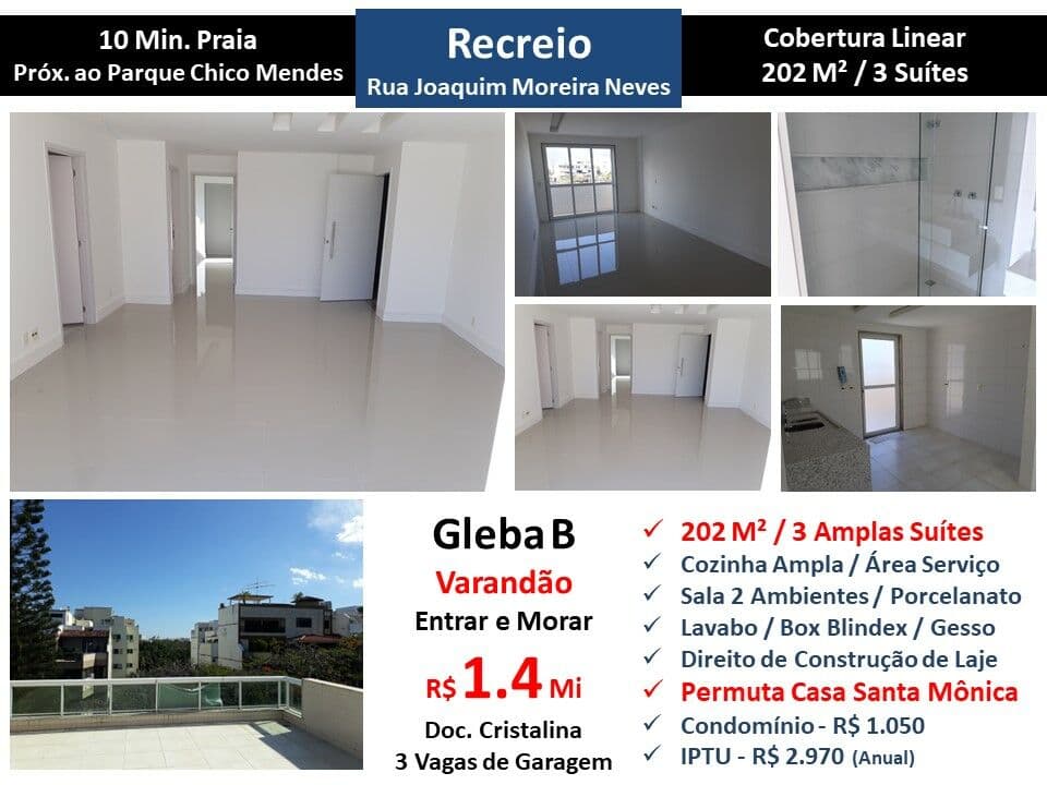 Cob Recreio Gleba B Joaquim Moreira Neves 202M² Linear